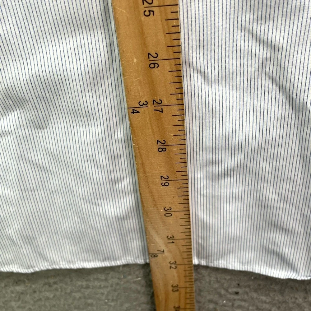 Banana Republic Dress Shirt Men XL 17-17.5 Stripe Slim Fit Classic Office Career